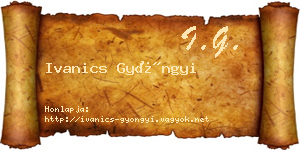Ivanics Gyöngyi névjegykártya
